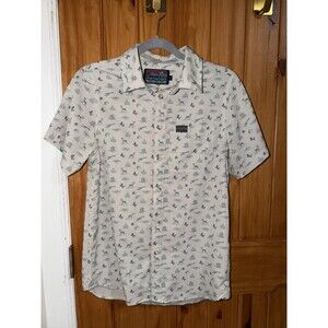 Men's Burlebo Lone Star State Texas Print Performance Button Up Shirt Size S